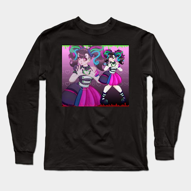 Cybergoth Lolita Long Sleeve T-Shirt by Whatchamarkallit